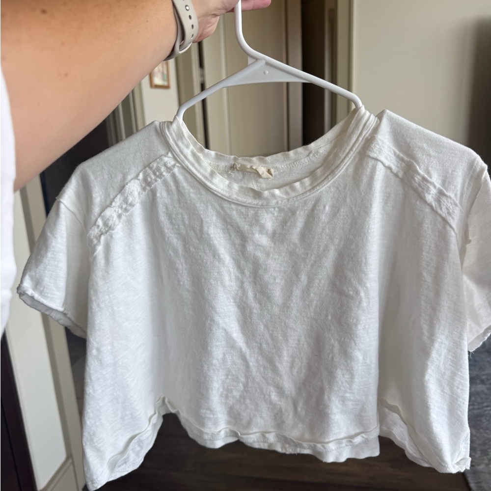 Altar’d State White Women's Cropped Tee